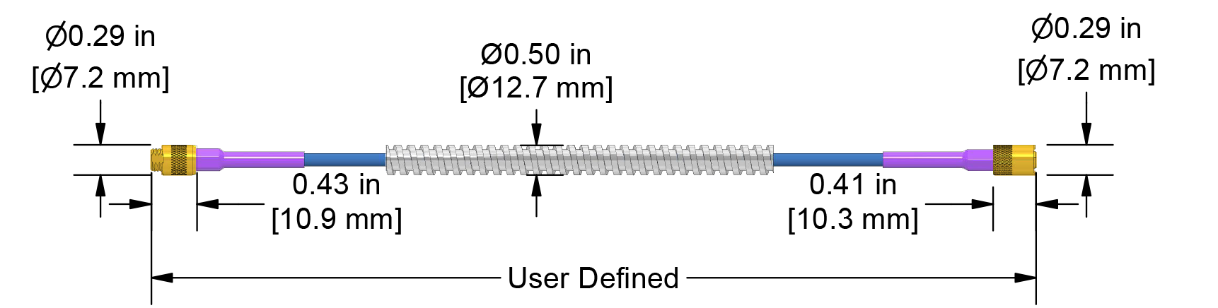 A dimension drawing of a CTC PRO Line DC100730 with Armor proximity probe.